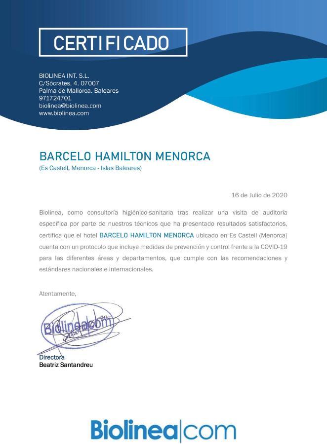 Hotel Barcelo Hamilton Menorca - Adults Only Es Castell  Esterno foto